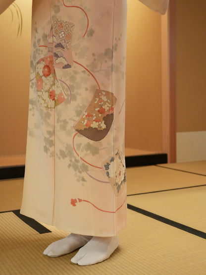 【レンタル】友禅 訪問着 11点フルセット | 身長155-169cm | セパレート着物 | "Zarico"