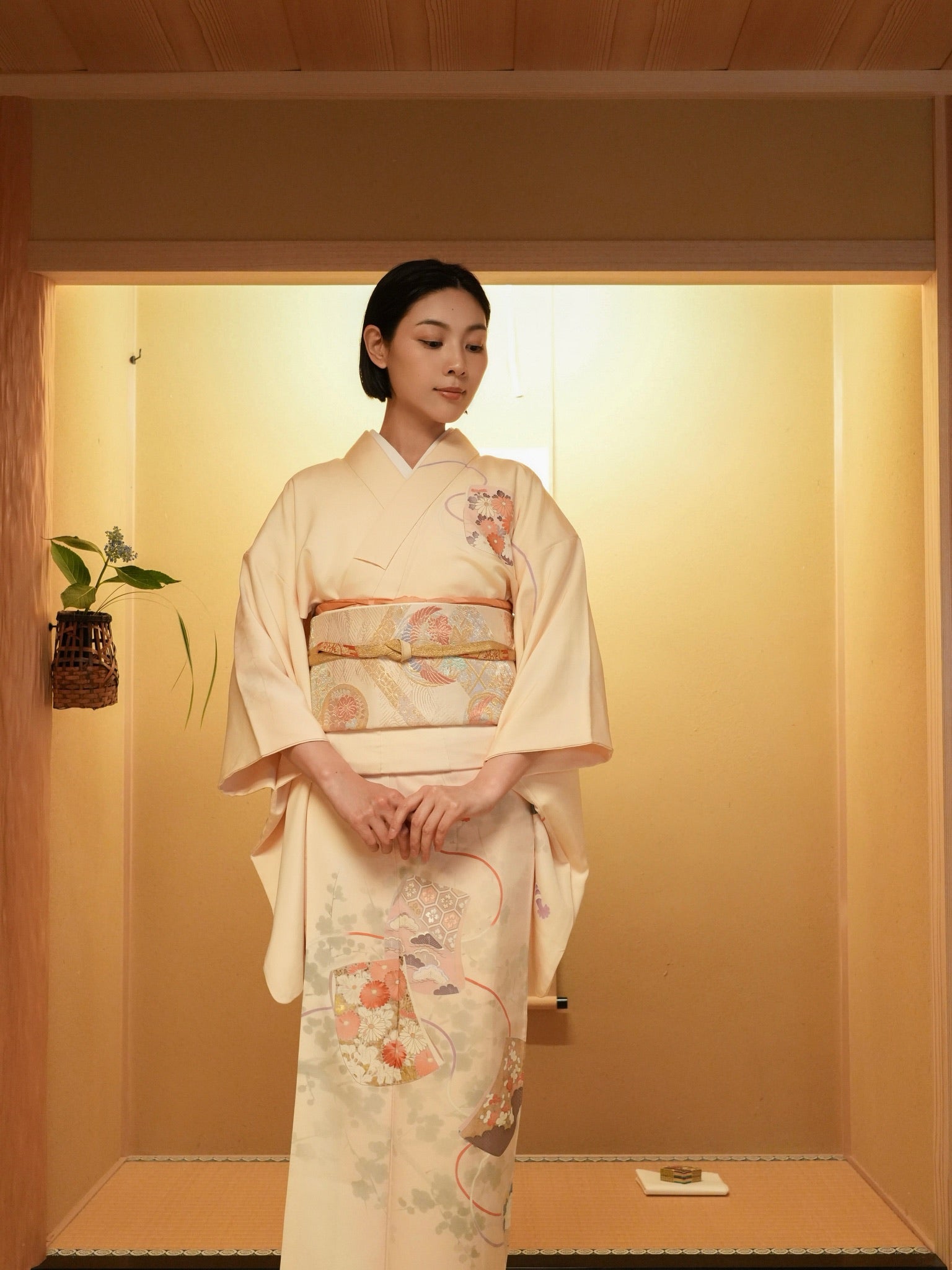 【レンタル】友禅 訪問着 11点フルセット | 身長155-169cm | セパレート着物 | 