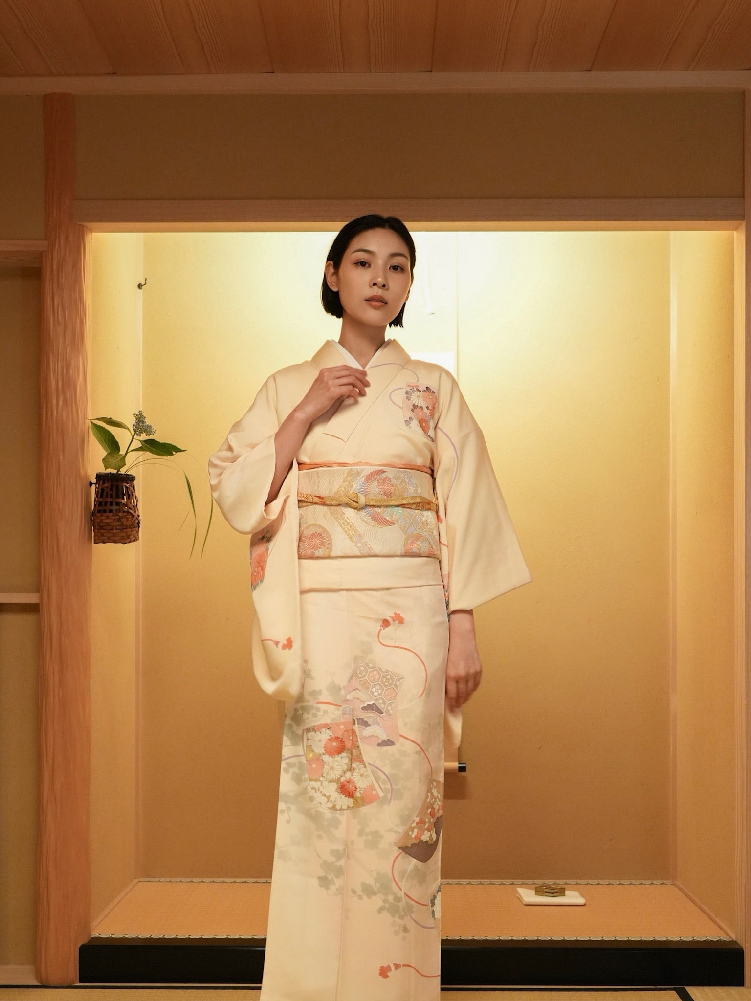 【レンタル】友禅 訪問着 11点フルセット | 身長155-169cm | セパレート着物 | 