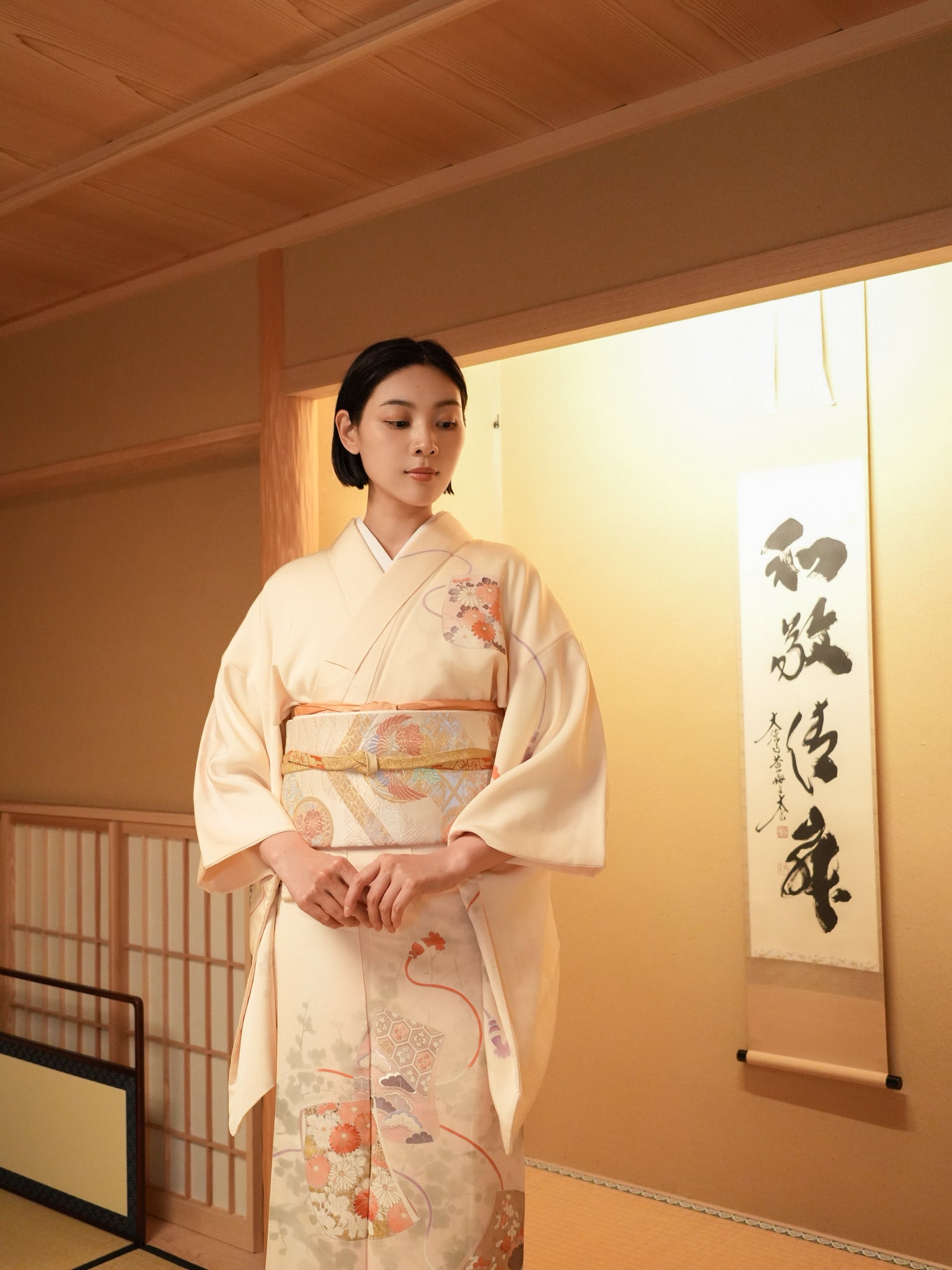 【レンタル】友禅 訪問着 11点フルセット | 身長155-169cm | セパレート着物 | 