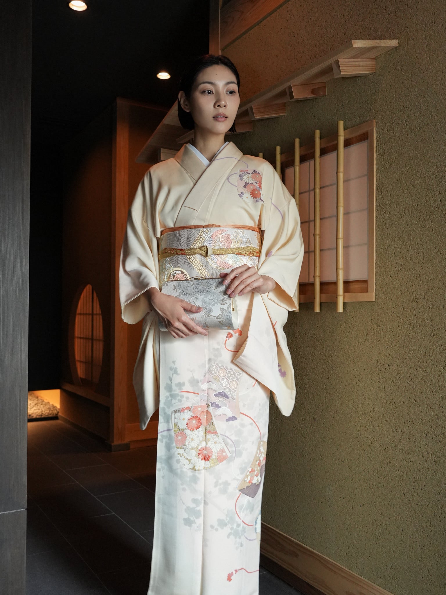 【レンタル】友禅 訪問着 11点フルセット | 身長155-169cm | セパレート着物 | 