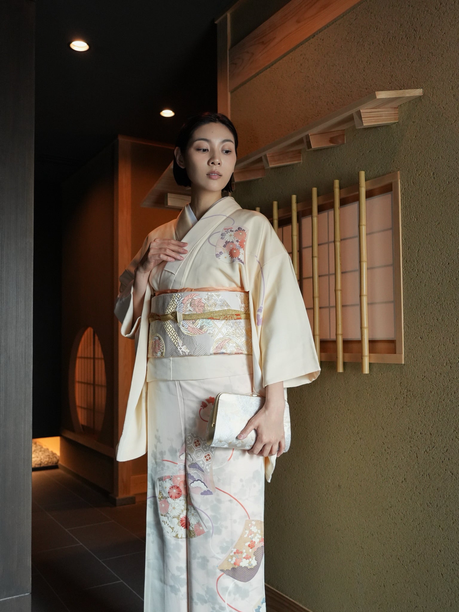 【レンタル】友禅 訪問着 11点フルセット | 身長155-169cm | セパレート着物 | 