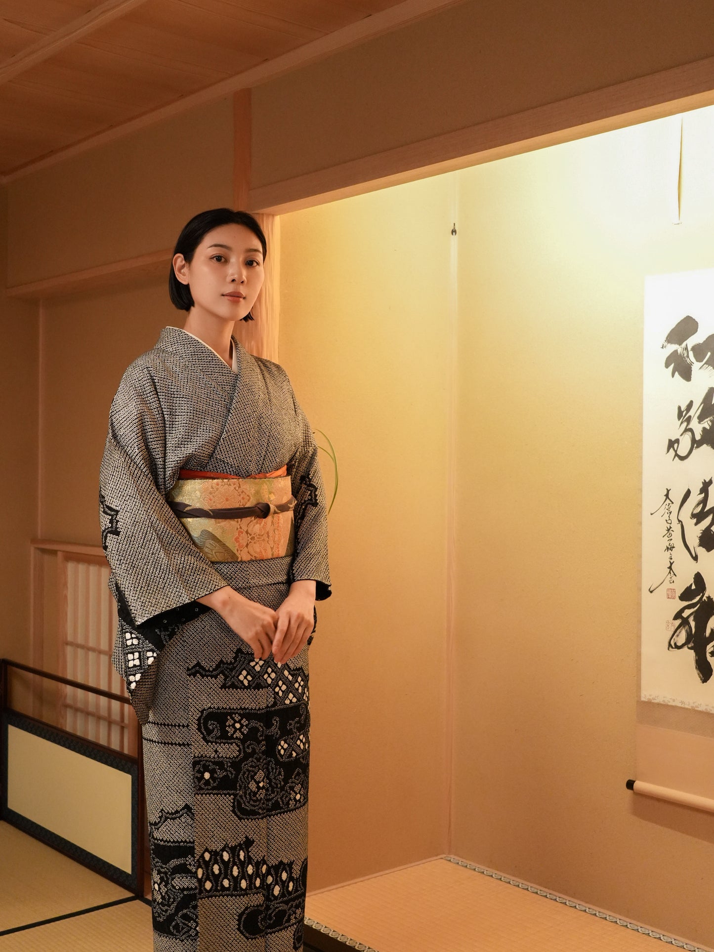 【レンタル】総絞り 訪問着 11点フルセット | 身長155-171cm | セパレート着物 | "Lunara"