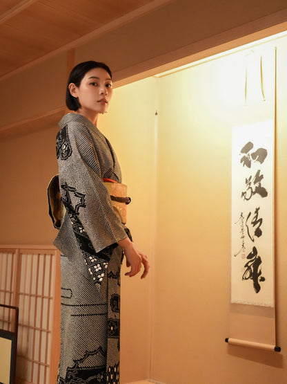 【レンタル】総絞り 訪問着 11点フルセット | 身長155-171cm | セパレート着物 | "Lunara"