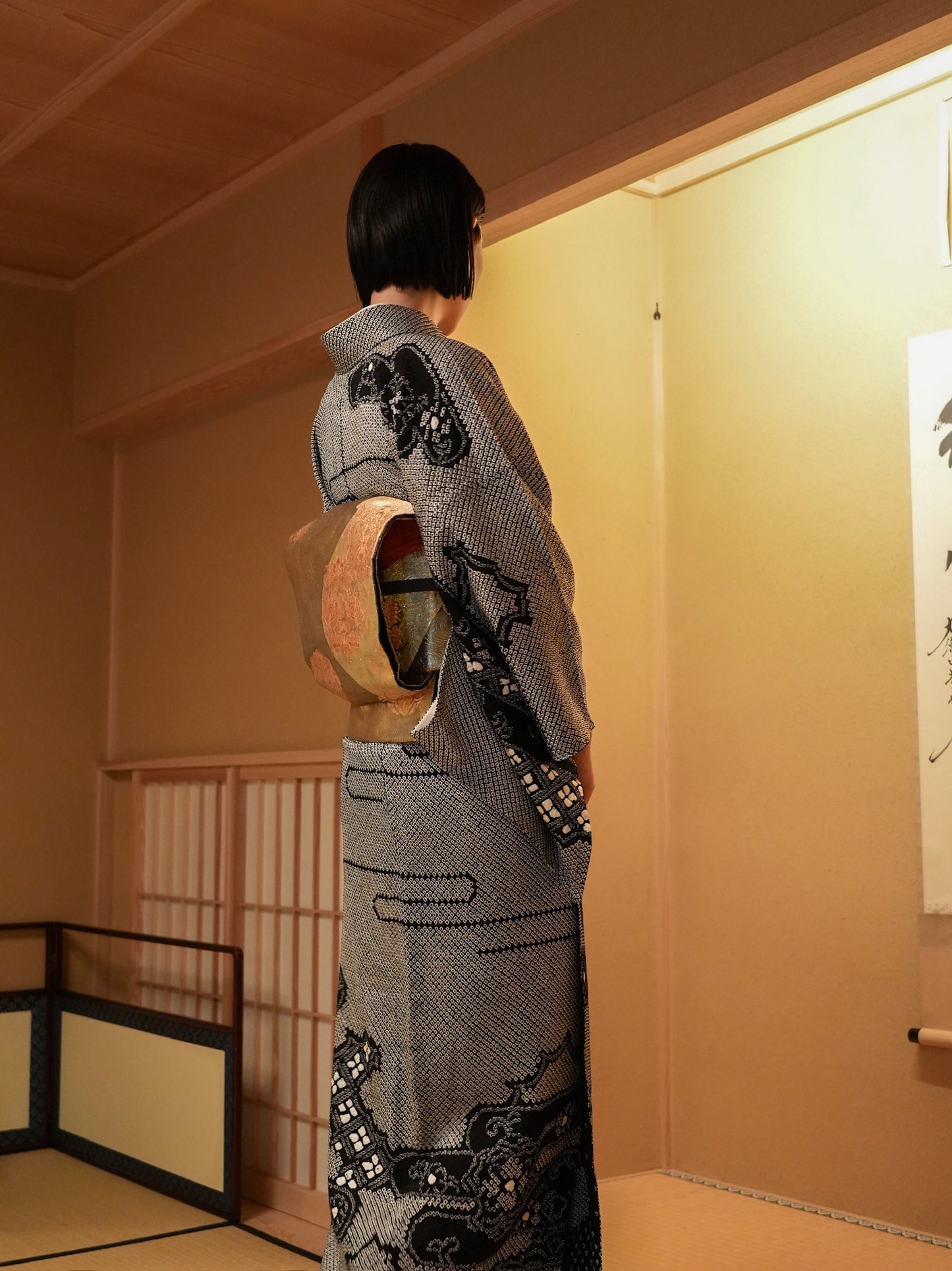 【レンタル】総絞り 訪問着 11点フルセット | 身長155-171cm | セパレート着物 | "Lunara"