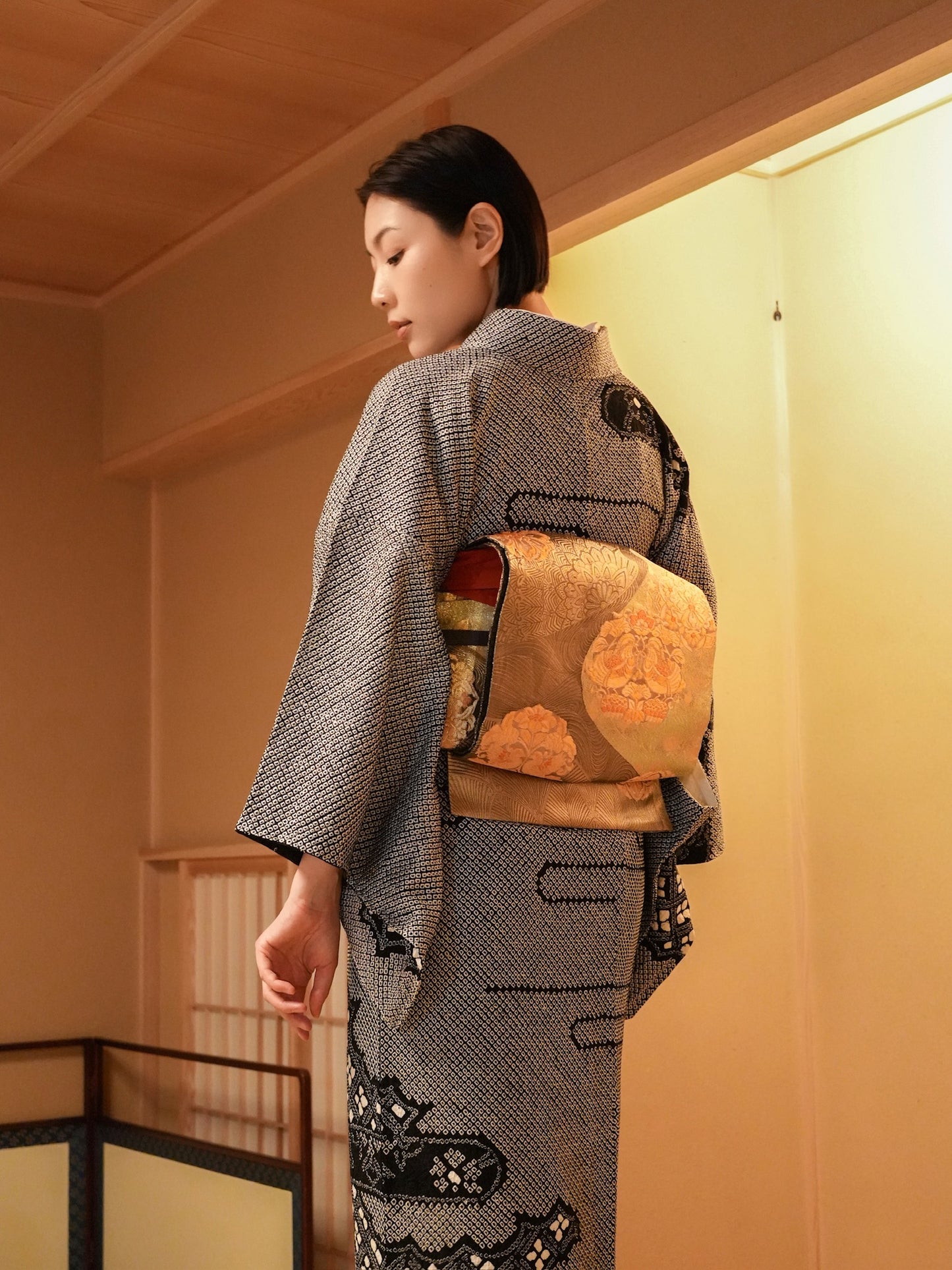 【レンタル】総絞り 訪問着 11点フルセット | 身長155-171cm | セパレート着物 | "Lunara"