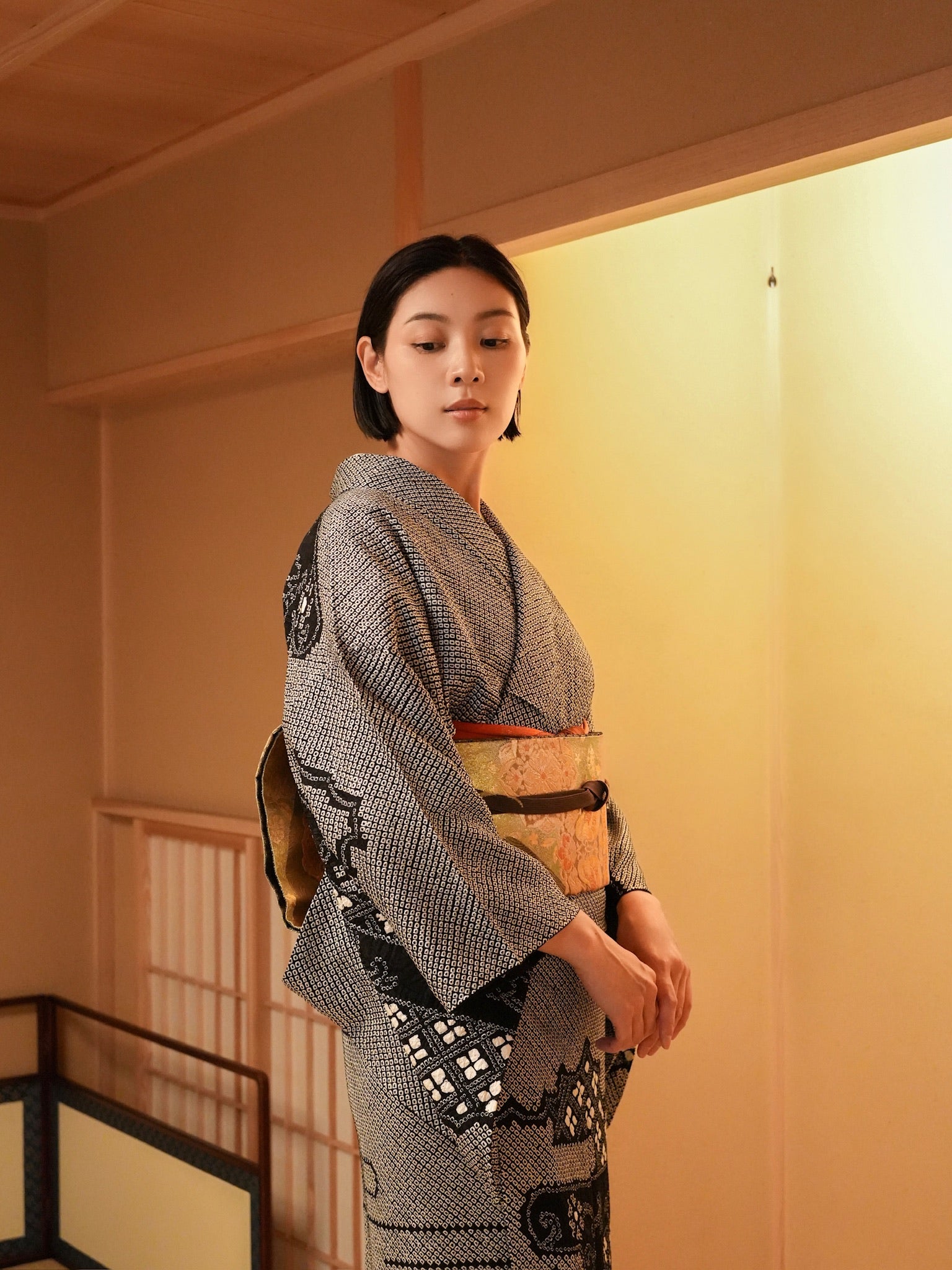 【レンタル】総絞り 訪問着 11点フルセット | 身長155-171cm | セパレート着物 | 