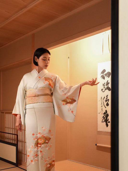 【レンタル】友禅 訪問着 11点フルセット | 身長155-171cm | セパレート着物 | 送料無料 | "Ravon"