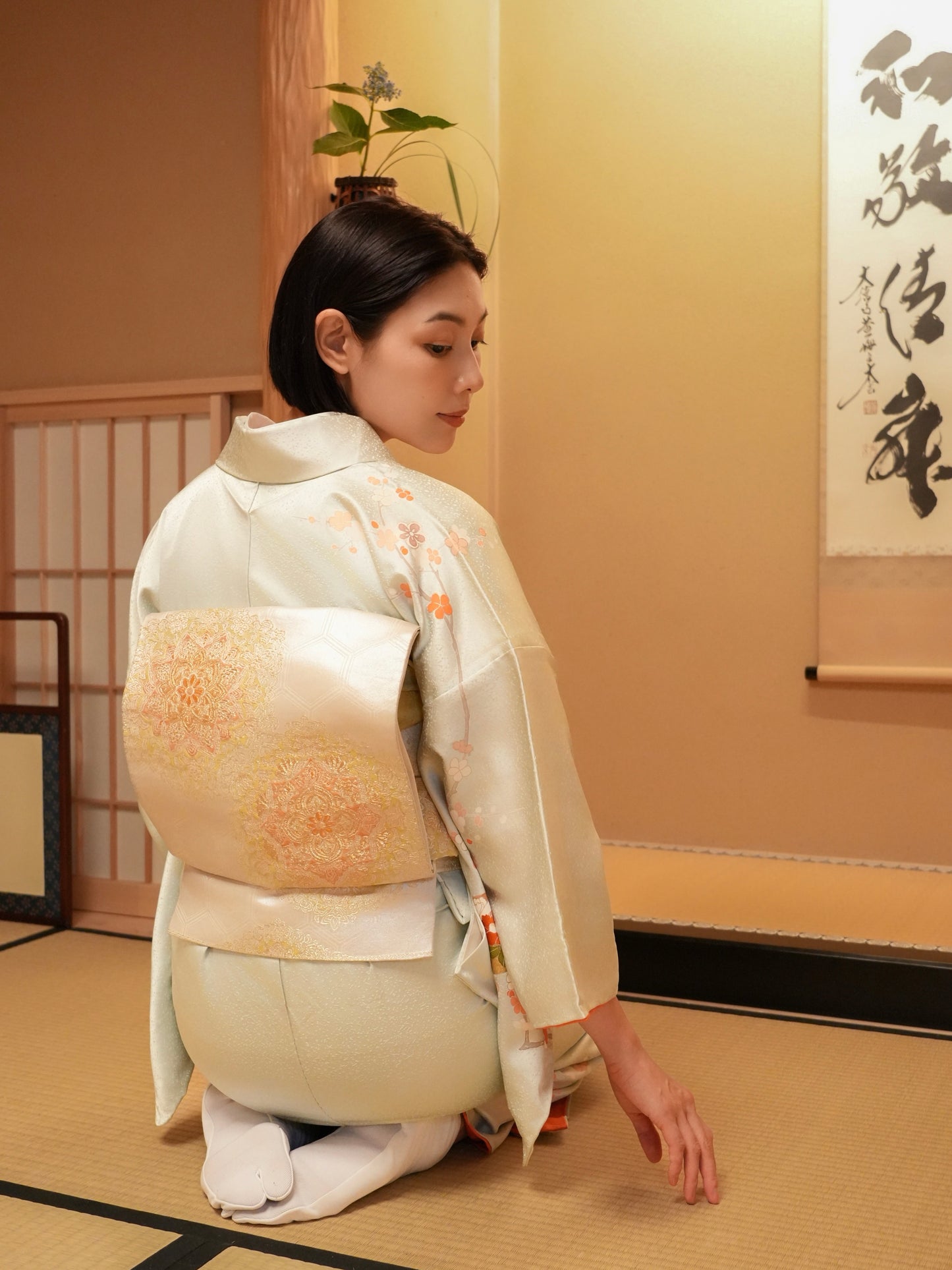 【レンタル】友禅 訪問着 11点フルセット | 身長155-171cm | セパレート着物 | 送料無料 | "Ravon"