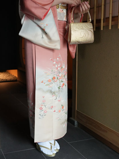 【レンタル】訪問着 11点フルセット | 身長155-175cm | セパレート着物 | 送料無料 | "Teros"