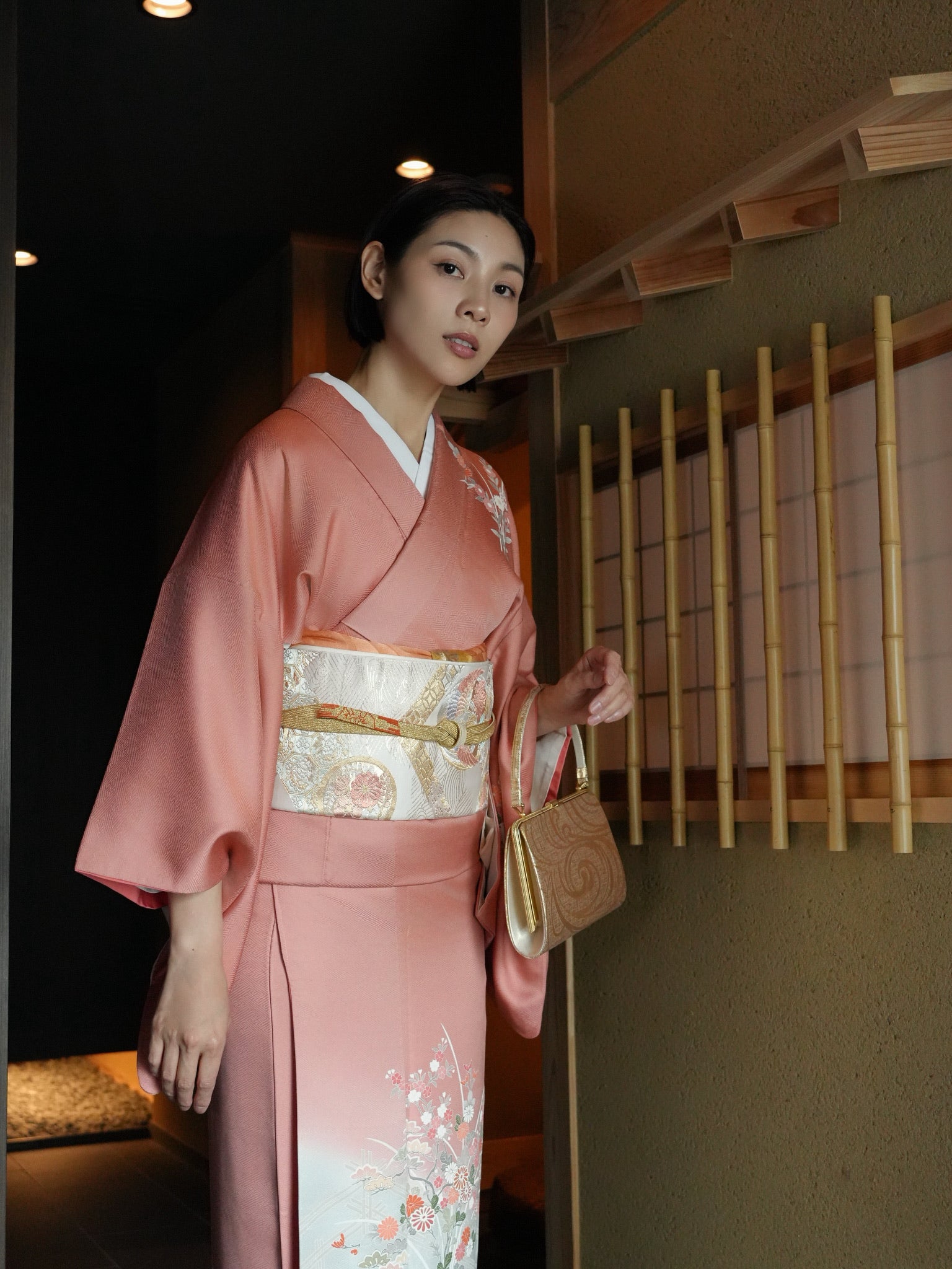 【レンタル】訪問着 11点フルセット | 身長155-175cm | セパレート着物 | 