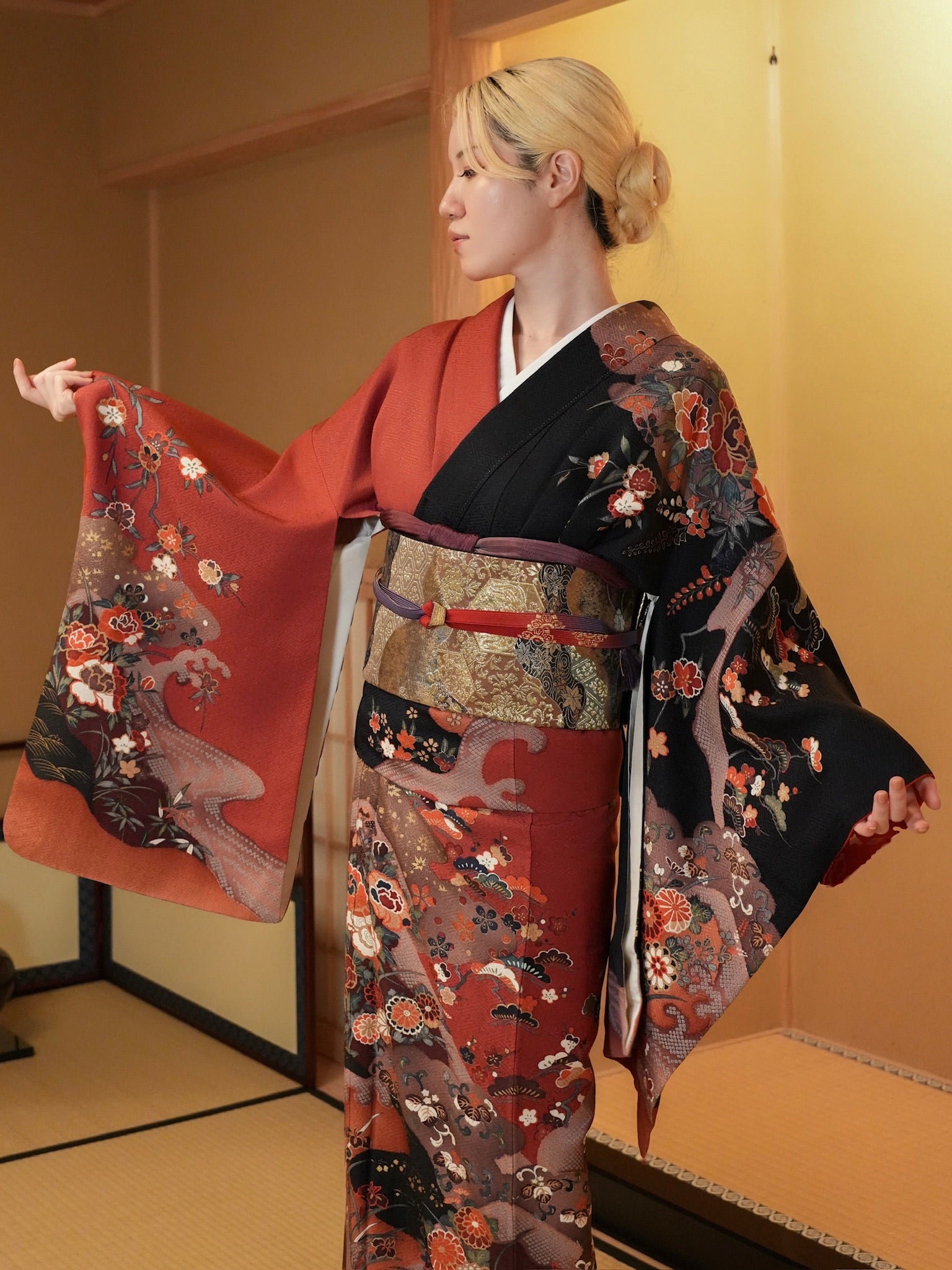 【レンタル】訪問着 11点フルセット | 身長155-164cm | セパレート着物 | 