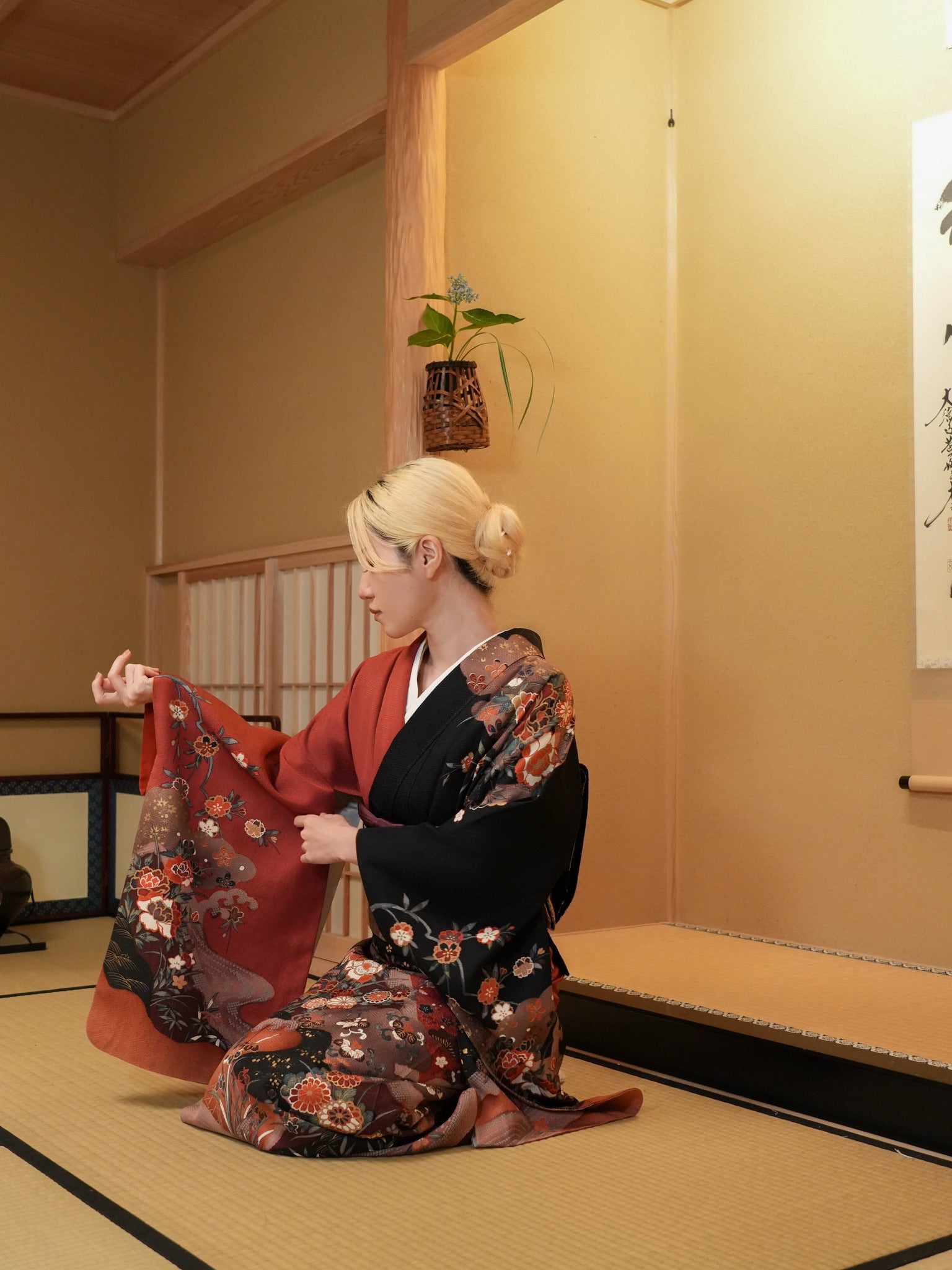 【レンタル】訪問着 11点フルセット | 身長155-164cm | セパレート着物 | 