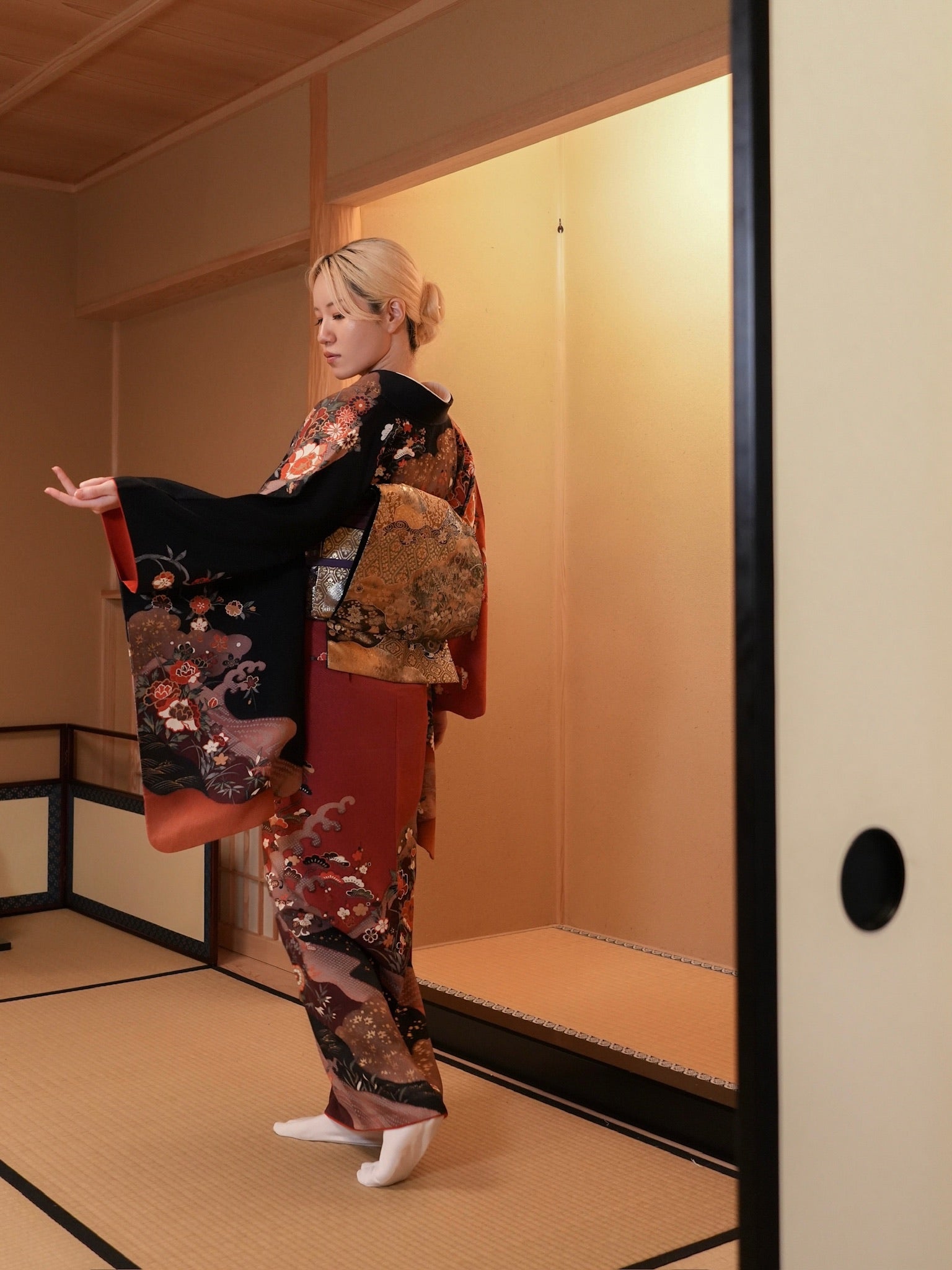 【レンタル】訪問着 11点フルセット | 身長155-164cm | セパレート着物 | 