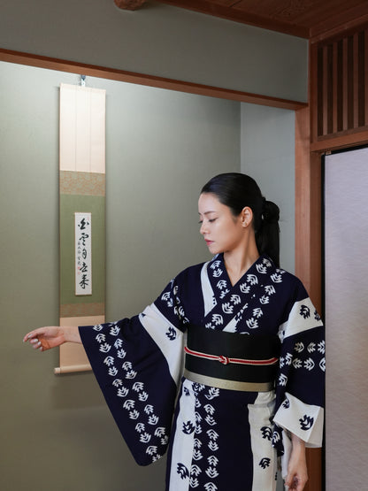 【３点セット】大人のセパレート浴衣｜｜注染｜手縫い｜身長155-166cm｜ "Silvo"