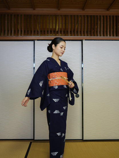 【３点セット】大人のセパレート浴衣｜未使用｜注染｜手縫い｜身長155-169cm｜ "Mikro"
