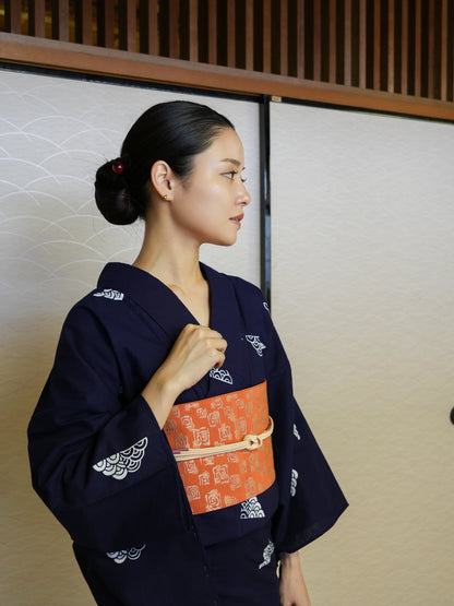 【３点セット】大人のセパレート浴衣｜未使用｜注染｜手縫い｜身長155-169cm｜ "Mikro"