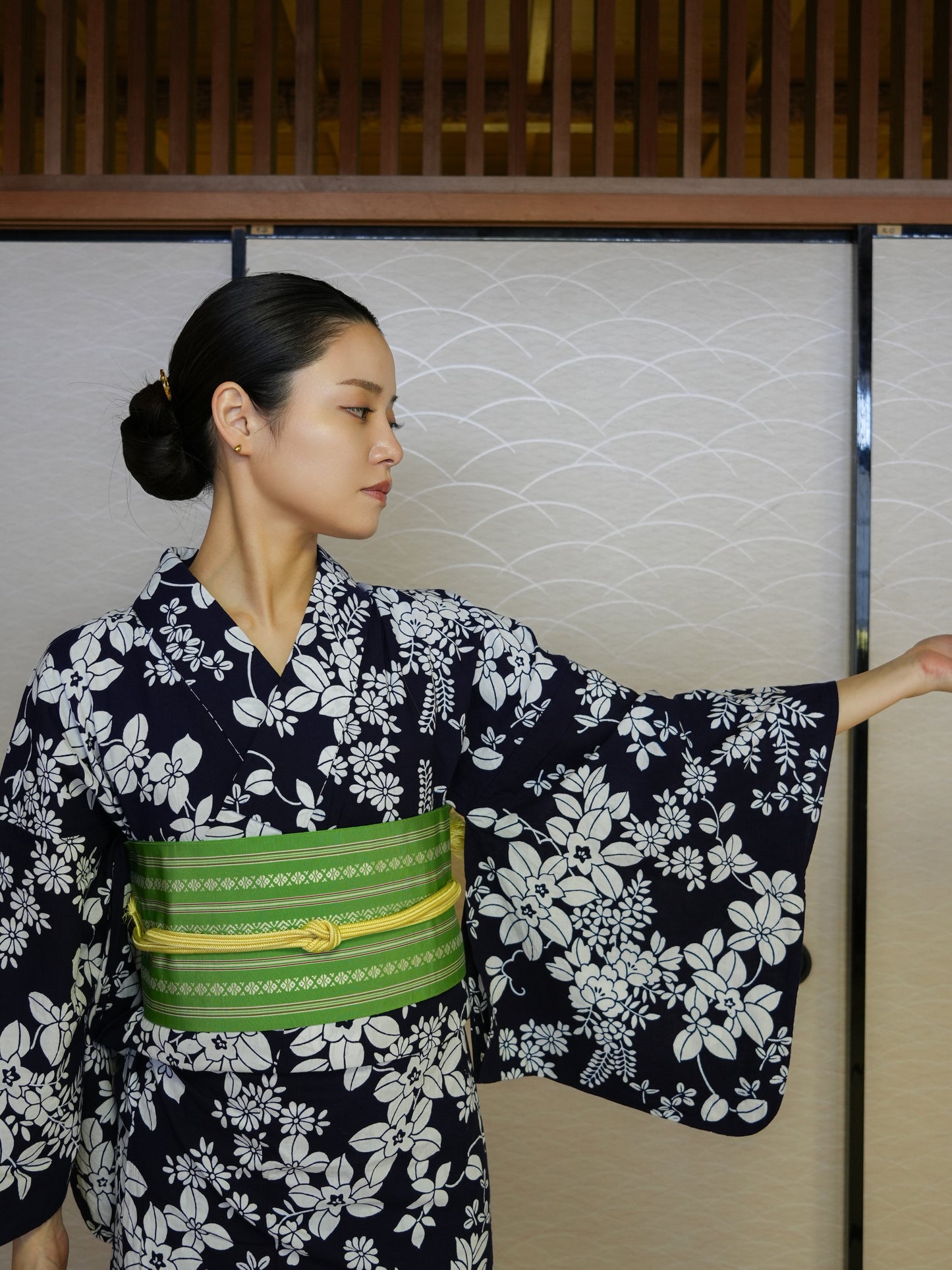 【３点セット】大人のセパレート浴衣｜｜注染｜手縫い｜身長~156cm｜ "Nirox"
